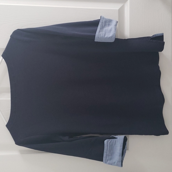 Navy 3/4 sleeve top - Picture 2 of 2